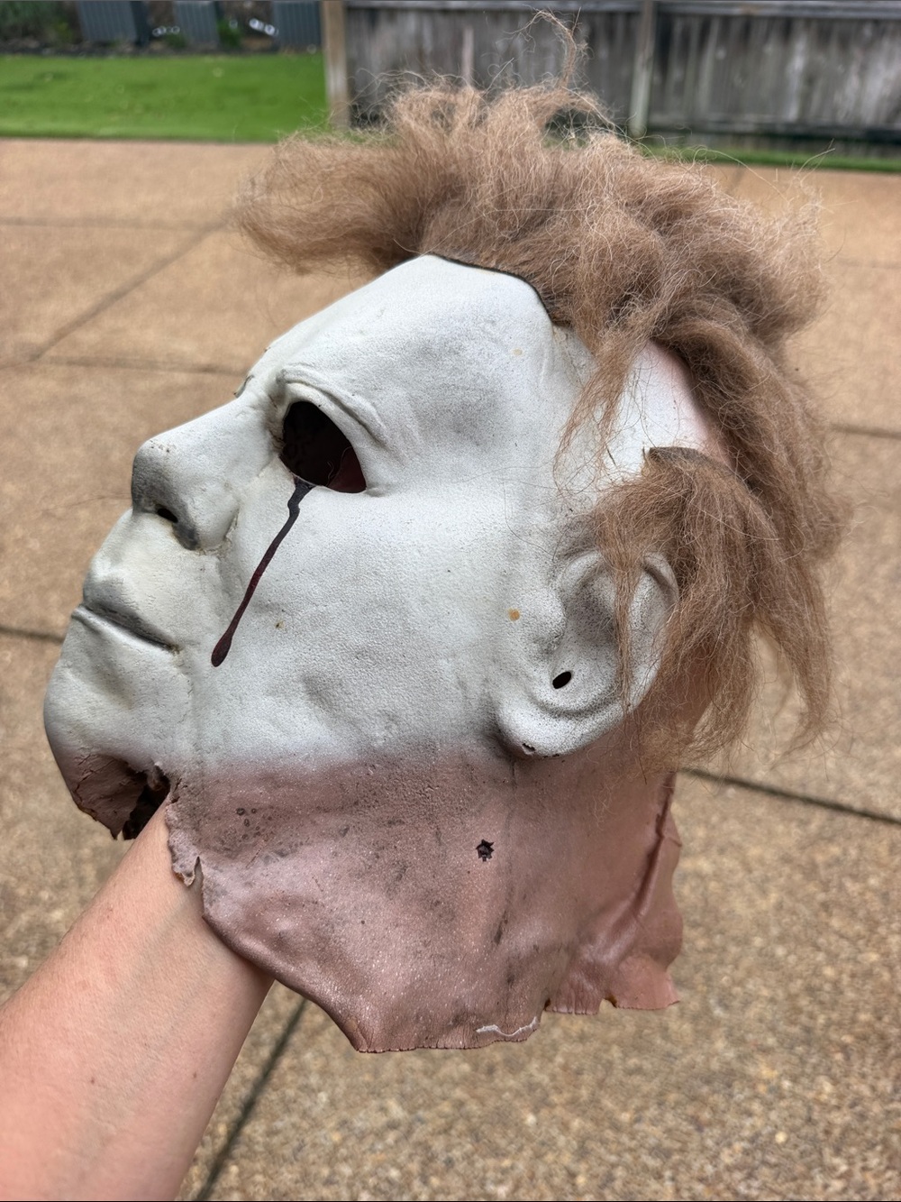 Michael Myers horror movie mask with brown hair ~ Halloween scary costume!